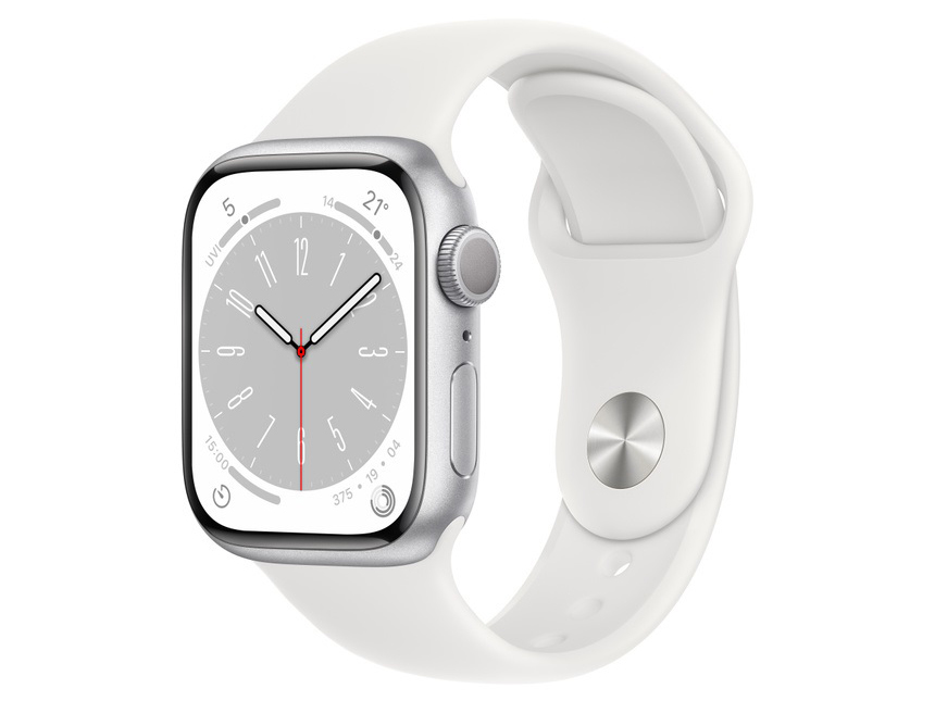 Apple Watch Series 8 GPSモデル 41mm MP6K3J/A [シルバー/ホワイトスポーツバンド]